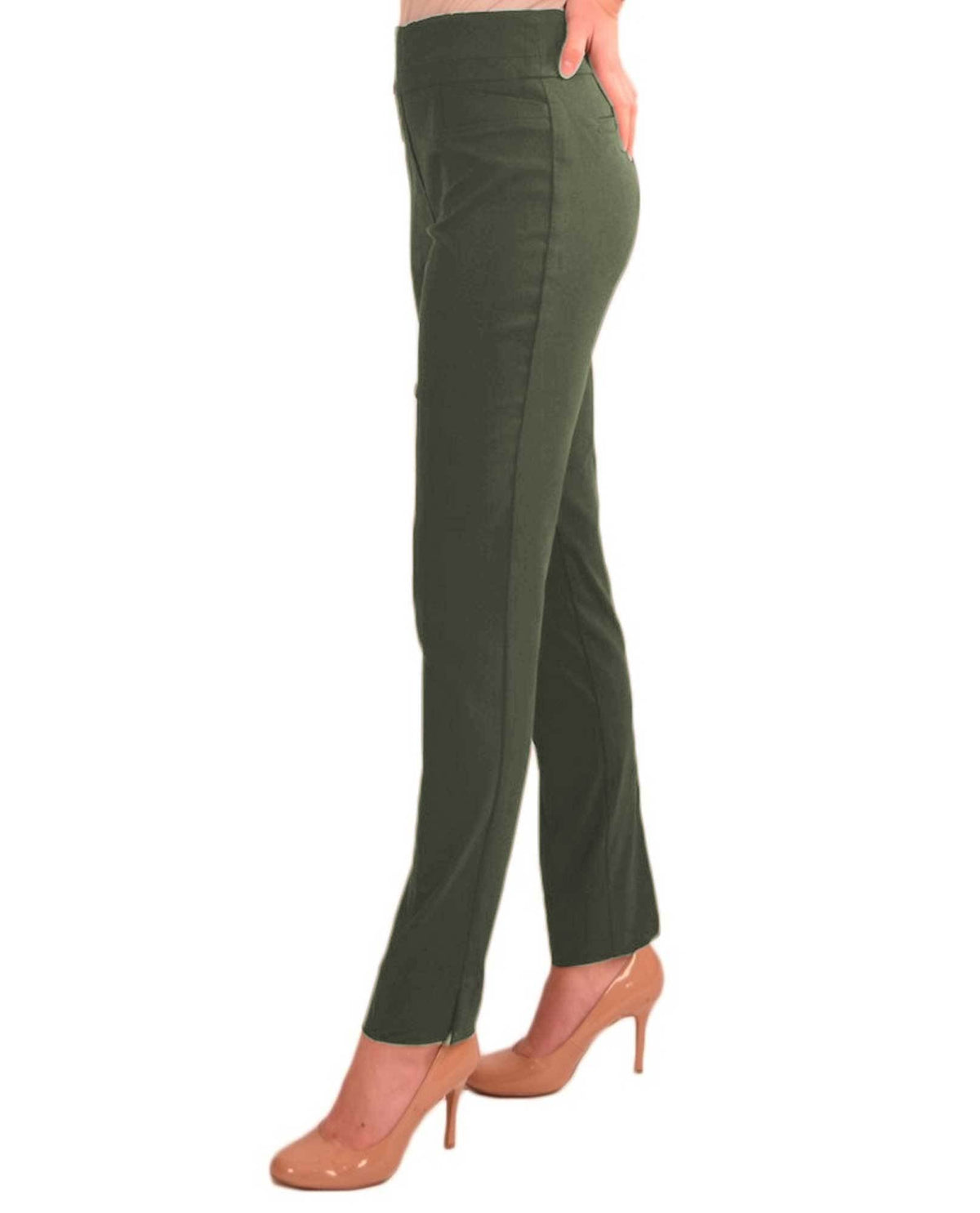 RENUAR R1721 PARIS CIGARETTE SKINNY PULL ON PANTS - FASHION COLORS