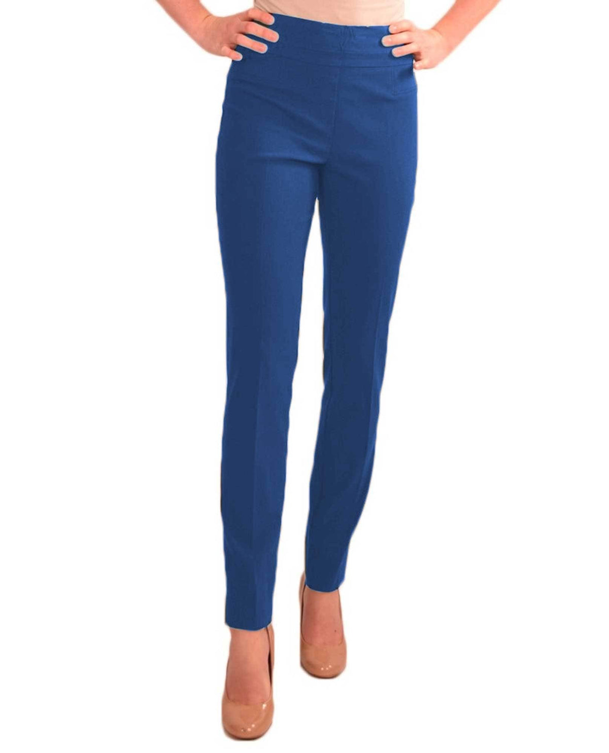 RENUAR R1721 PARIS CIGARETTE SKINNY PULL ON PANTS - FASHION COLORS
