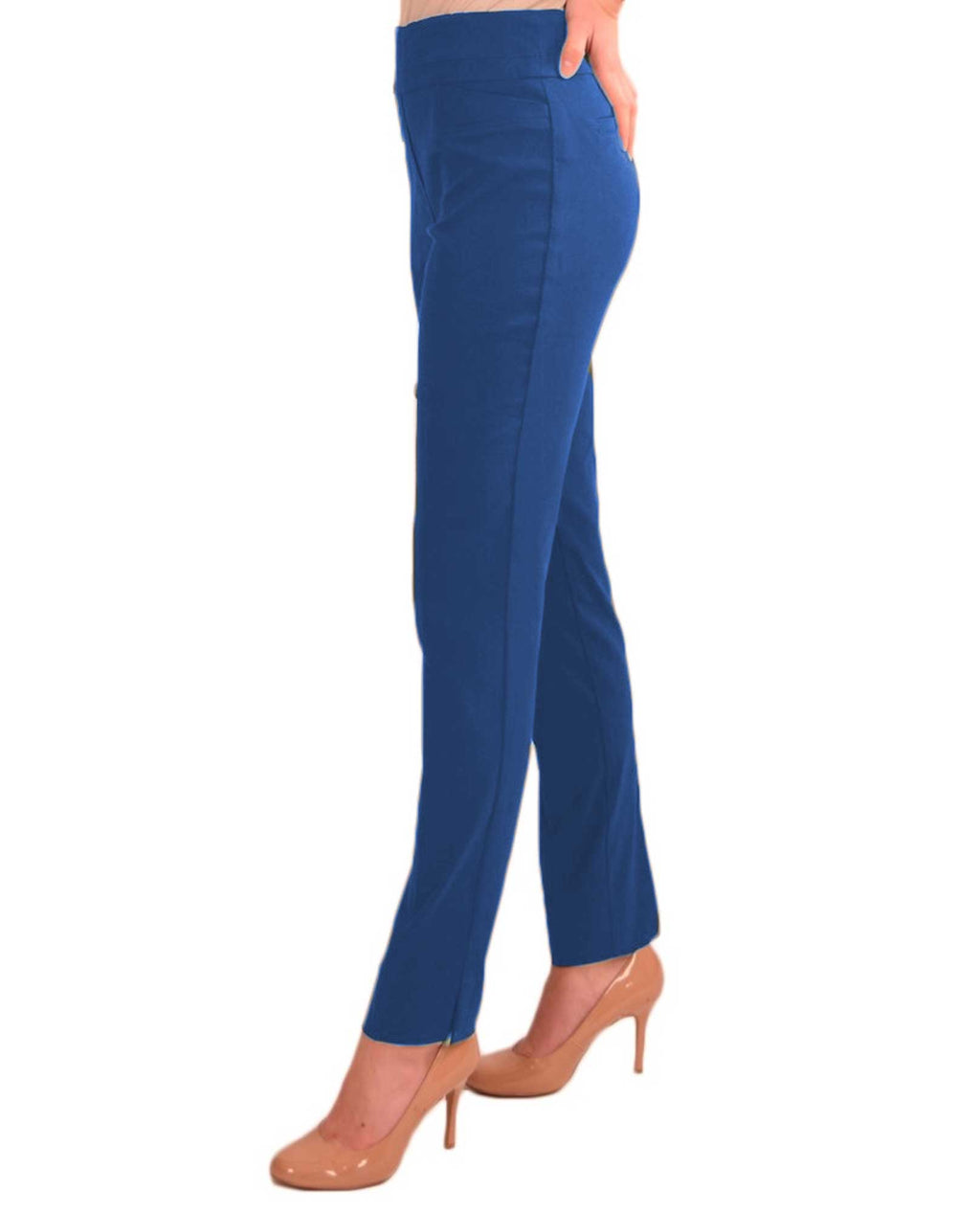 RENUAR R1721 PARIS CIGARETTE SKINNY PULL ON PANTS - FASHION COLORS