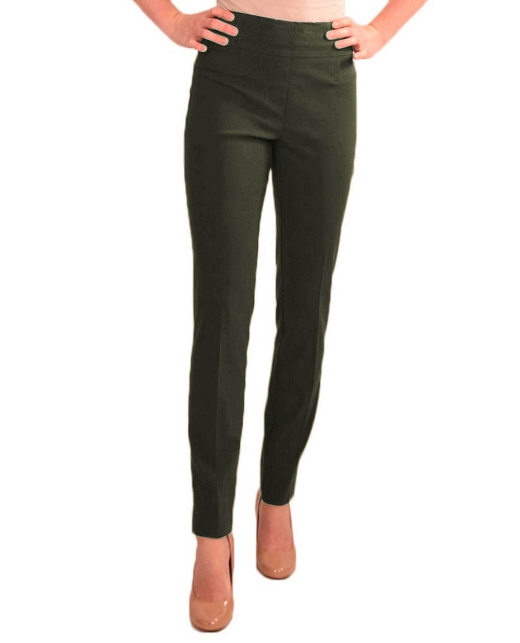 RENUAR R1721 PARIS CIGARETTE SKINNY PULL ON PANTS - FASHION COLORS