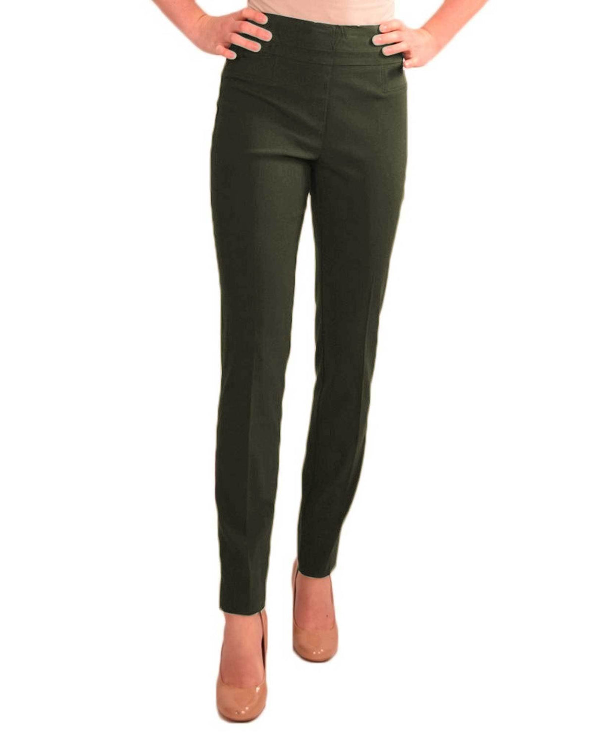 RENUAR R1721 PARIS CIGARETTE SKINNY PULL ON PANTS - FASHION COLORS