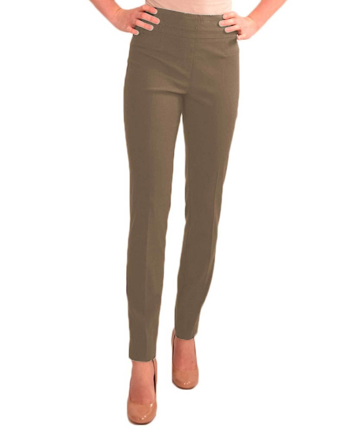 RENUAR R1721 PARIS CIGARETTE SKINNY PULL ON PANTS - FASHION COLORS