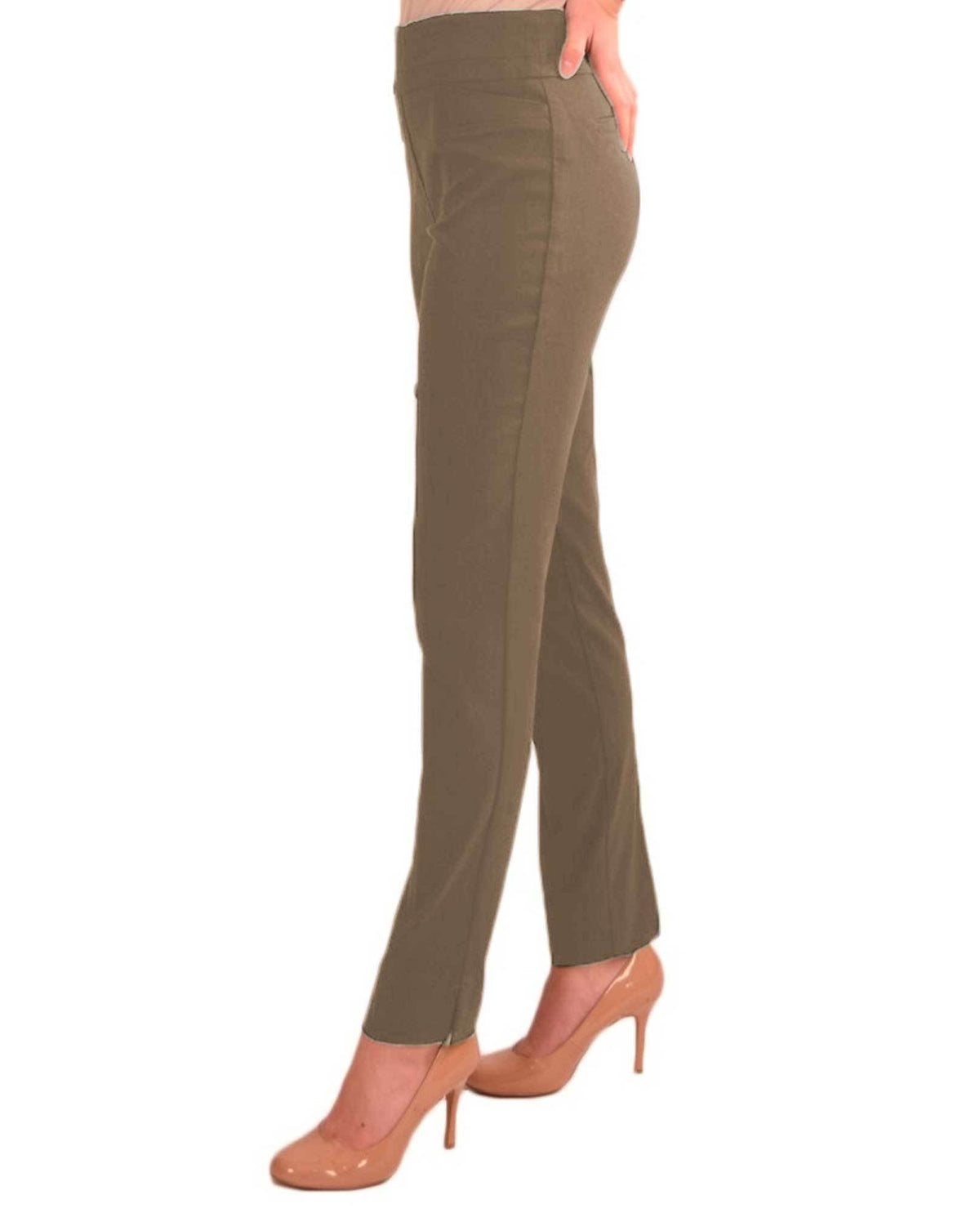 RENUAR R1721 PARIS CIGARETTE SKINNY PULL ON PANTS - FASHION COLORS