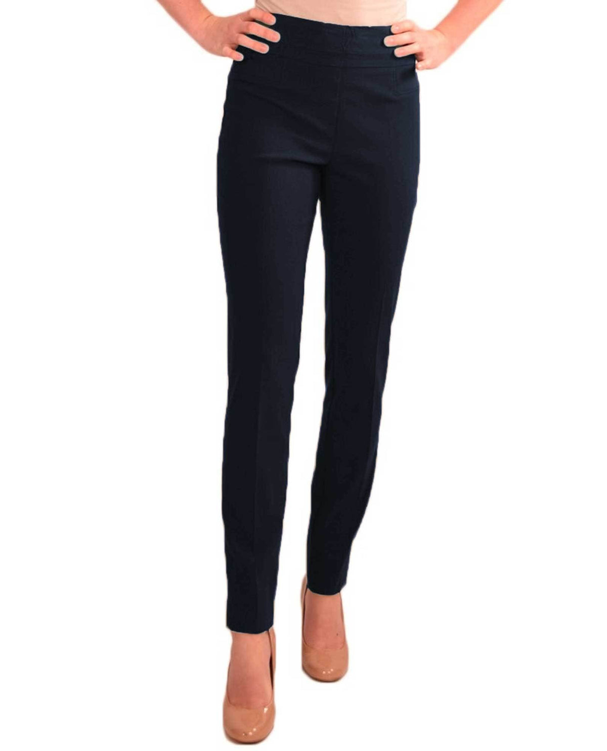 RENUAR R1721 PARIS CIGARETTE SKINNY PULL ON PANTS - CLASSIC COLORS