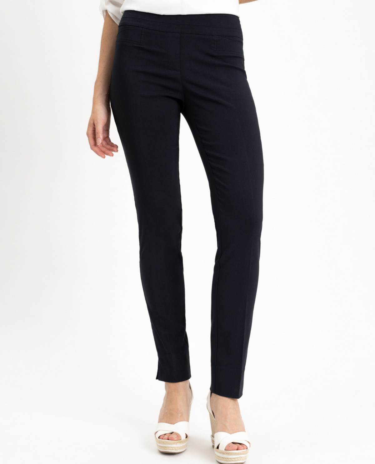 RENUAR R1721 PARIS CIGARETTE SKINNY PULL ON PANTS - CLASSIC COLORS