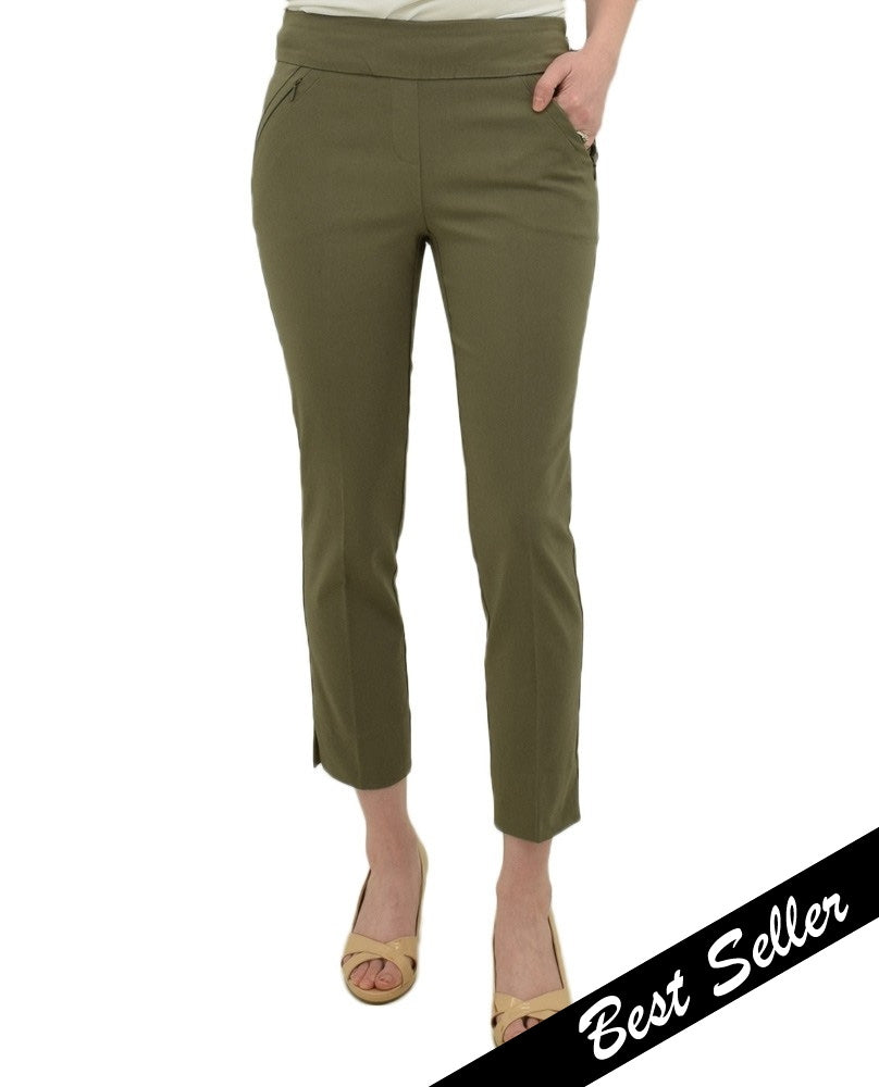 Renuar R1772 Cigarette Style Ankle Pocket Pants - Classic Colors
